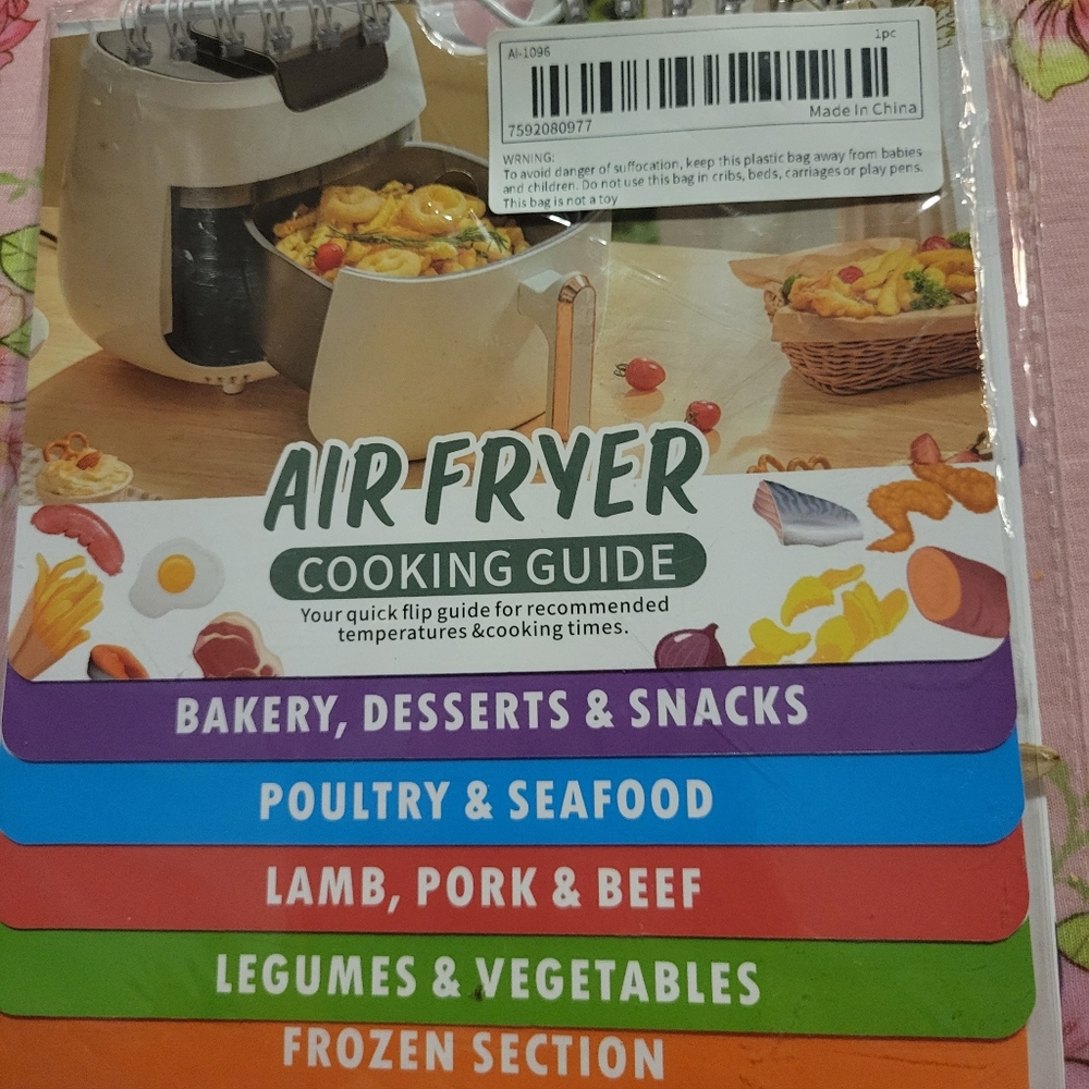 NEW New in package 1pc Air Fryer Cheat Sheet Magnetic Cooking Guide cook Book